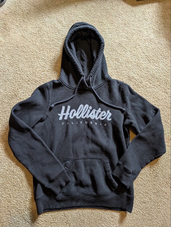 Hollister Sweaters - Hollister Black Logo Hooded Sweatshirt